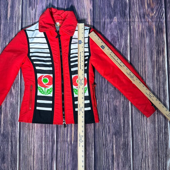 Women’s Anba of Austria Vintage Snow Ski Jacket w/ Flower Detail Made In Austria - Picture 7 of 14